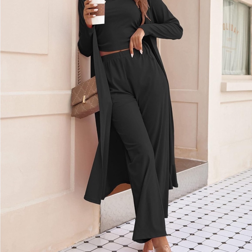 Elegant Black Women's 3 piece Lounge suit